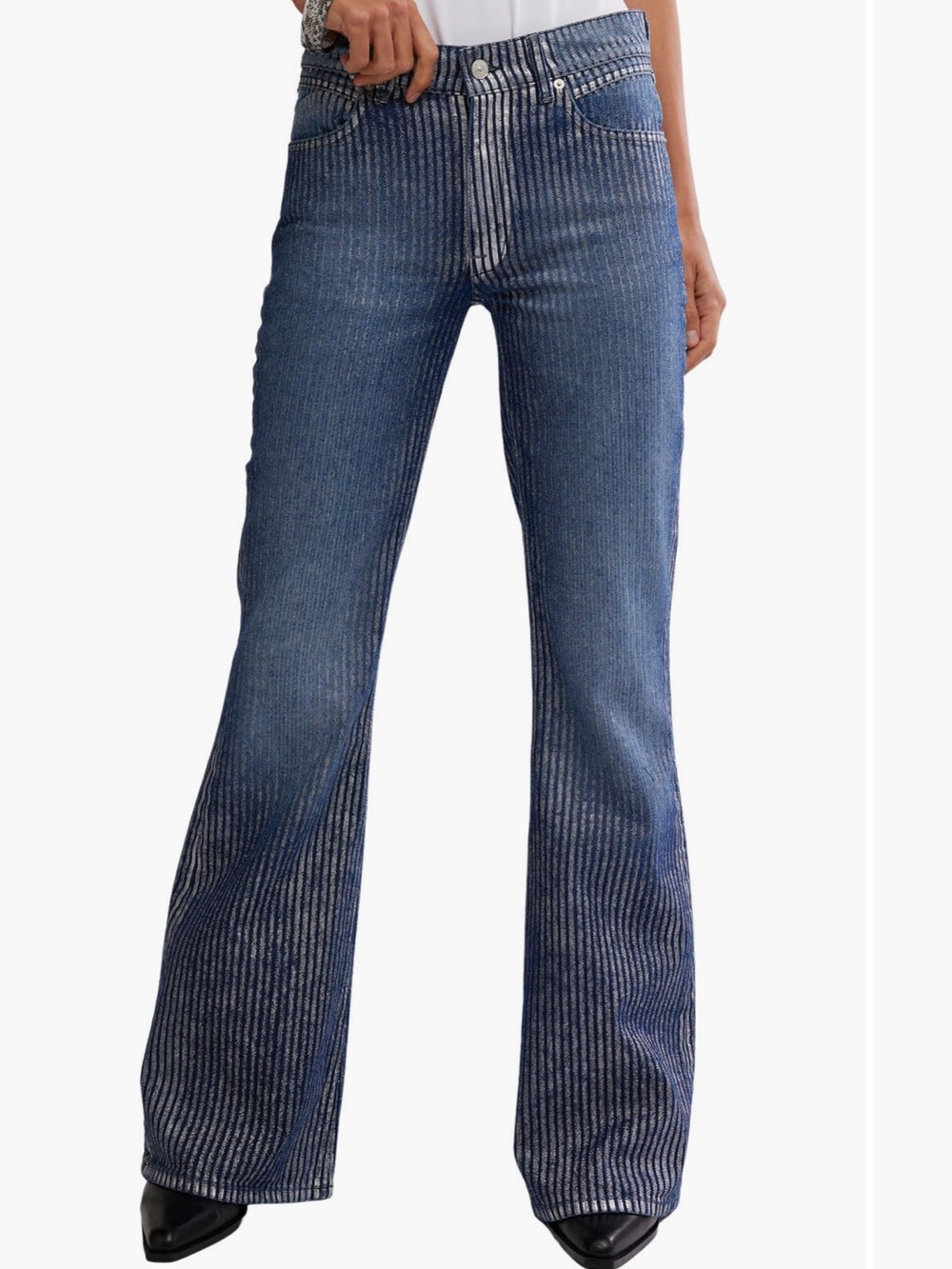 Free People We The Free West Coast Metallic Flare In Country Blue